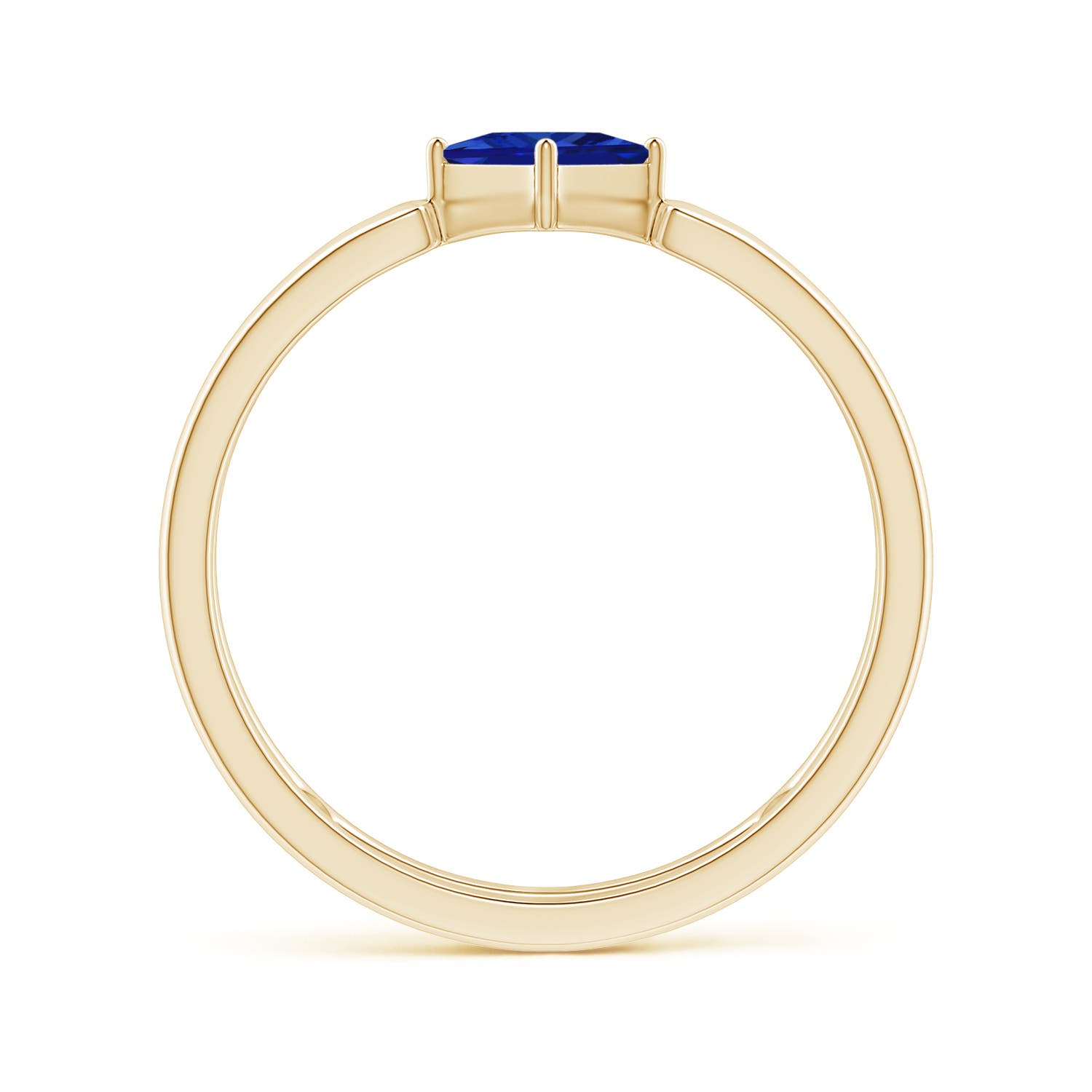 AAAA - Blue Sapphire / 0.4 CT / 14 KT Yellow Gold