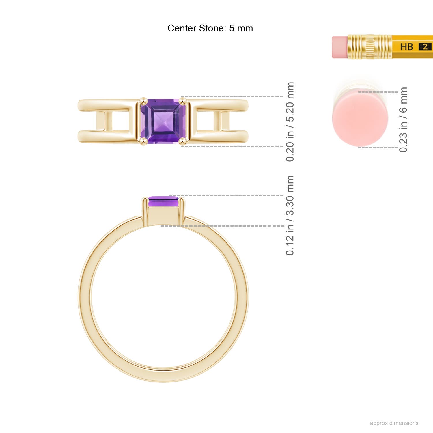 AA - Amethyst / 0.7 CT / 14 KT Yellow Gold