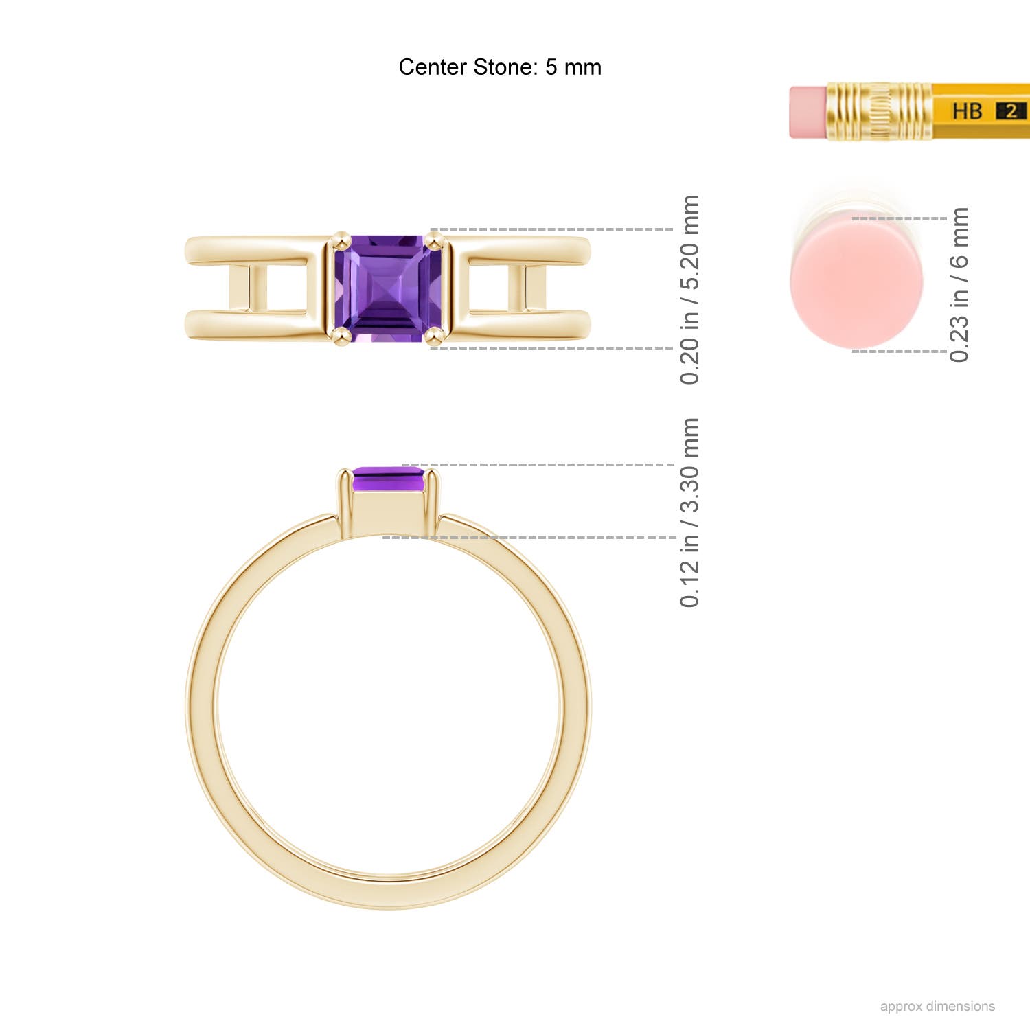 AAA - Amethyst / 0.7 CT / 14 KT Yellow Gold