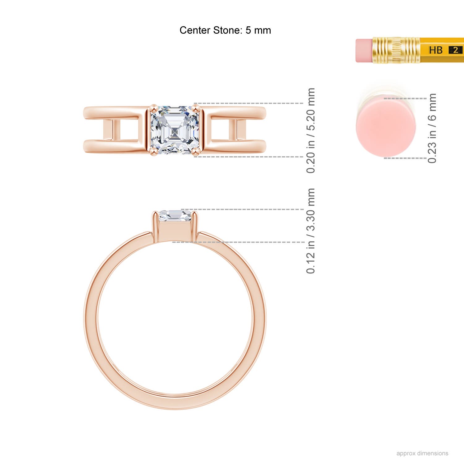 G, VS2 / 0.8 CT / 14 KT Rose Gold