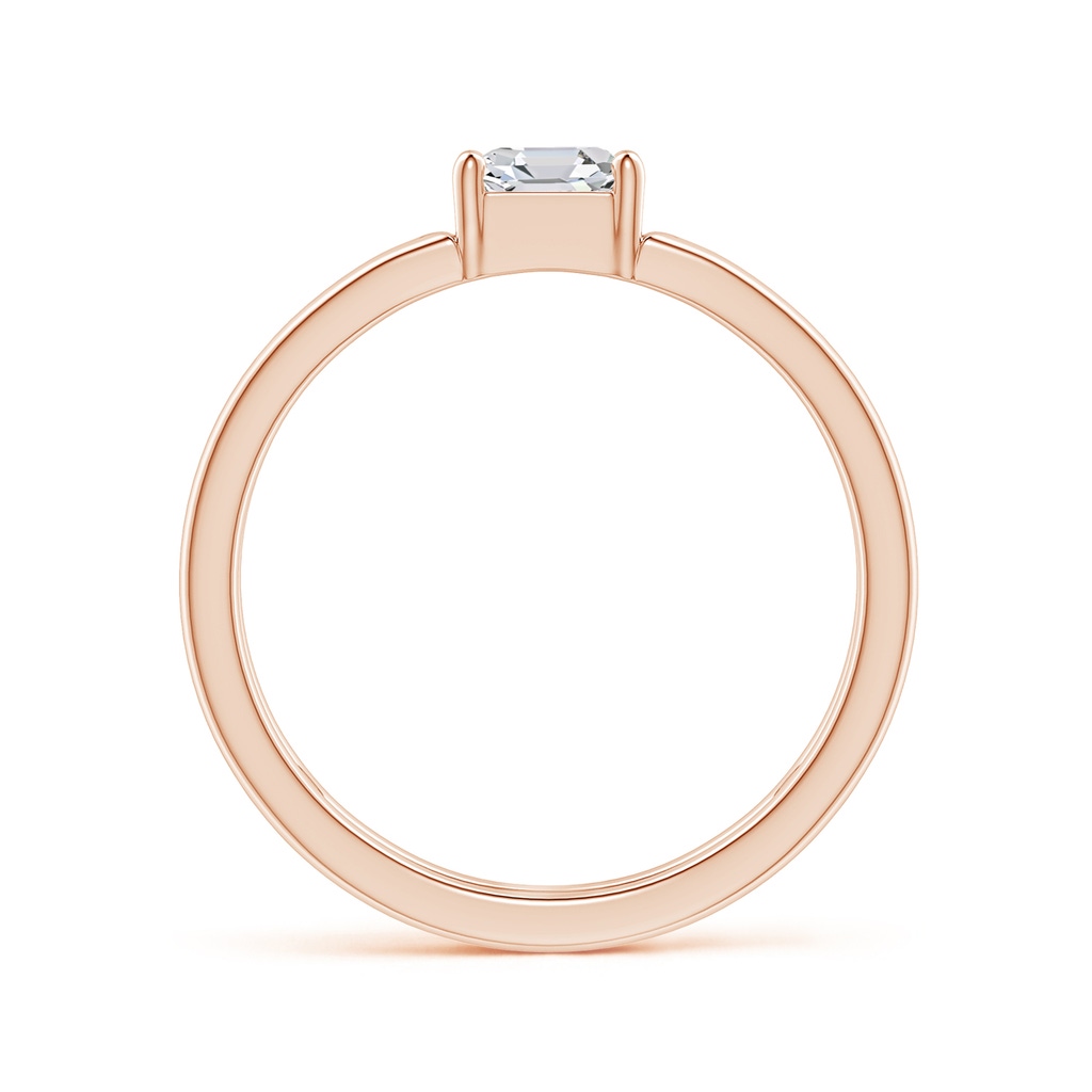 5mm HSI2 Parallel Split Shank Asscher Diamond Ring in Rose Gold Side-1