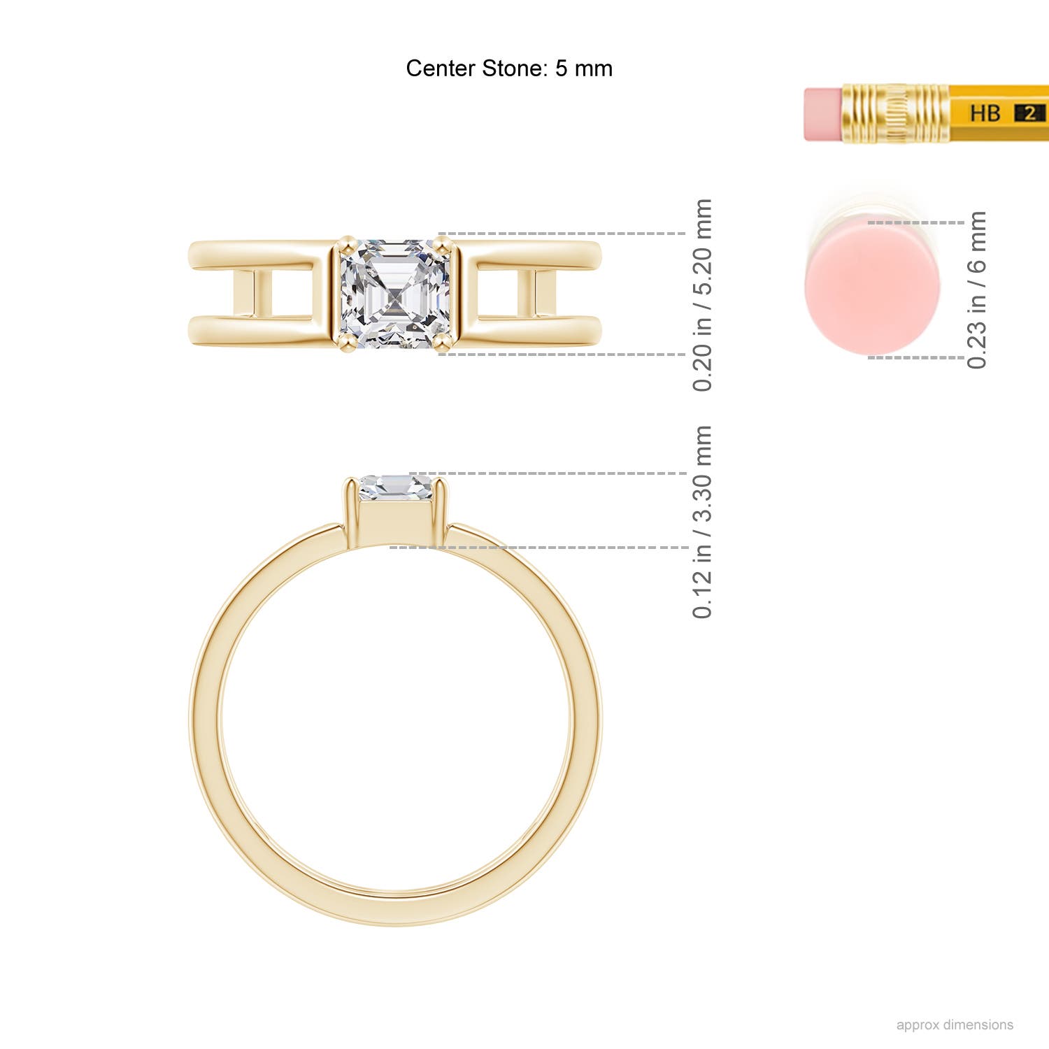 H, SI2 / 0.8 CT / 14 KT Yellow Gold