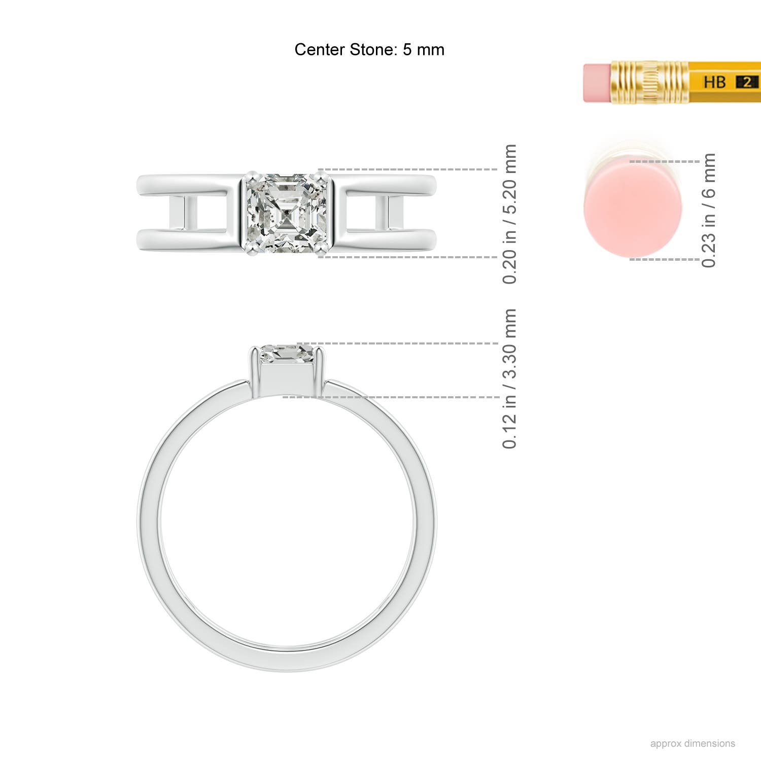 K, I3 / 0.8 CT / 14 KT White Gold