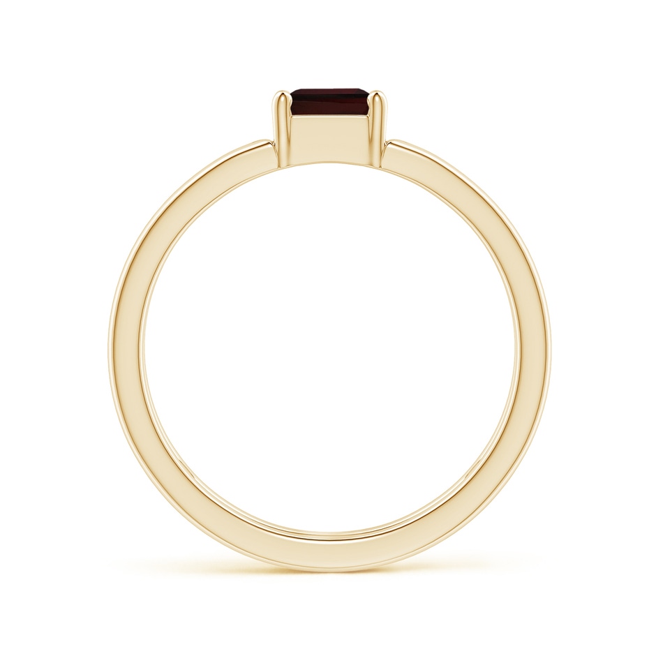 5mm A Parallel Split Shank Square Emerald-Cut Garnet Ring in 9K Yellow Gold side-1