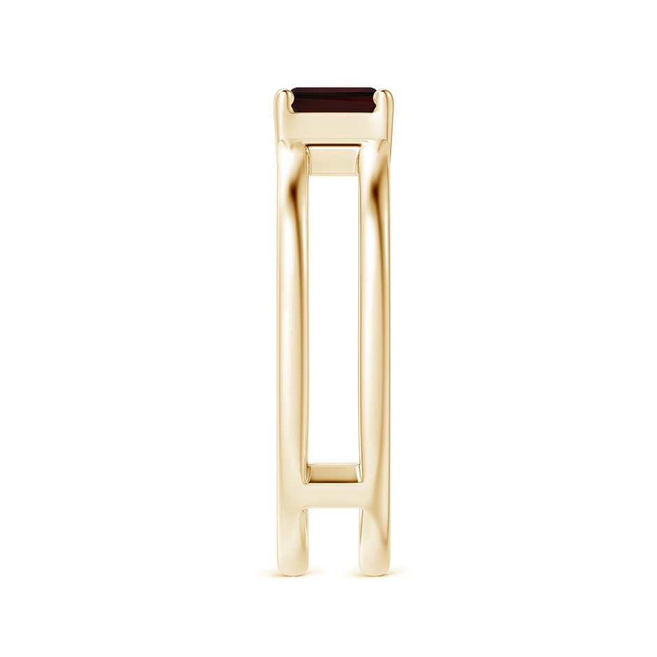 5mm A Parallel Split Shank Square Emerald-Cut Garnet Ring in 9K Yellow Gold side-2