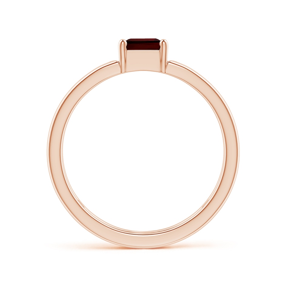 5mm AA Parallel Split Shank Square Emerald-Cut Garnet Ring in Rose Gold side-1