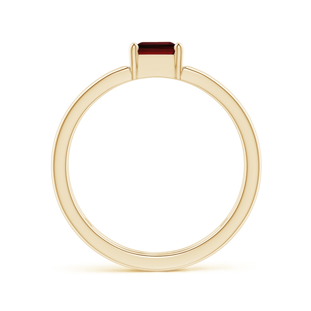 5mm AAAA Parallel Split Shank Square Emerald-Cut Garnet Ring in Yellow Gold - side_1