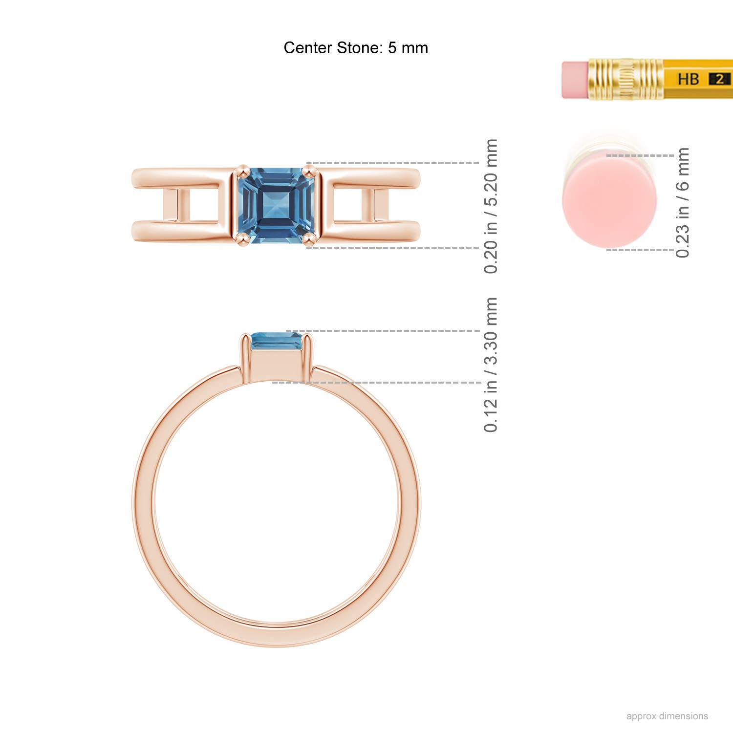 A - London Blue Topaz / 0.8 CT / 14 KT Rose Gold