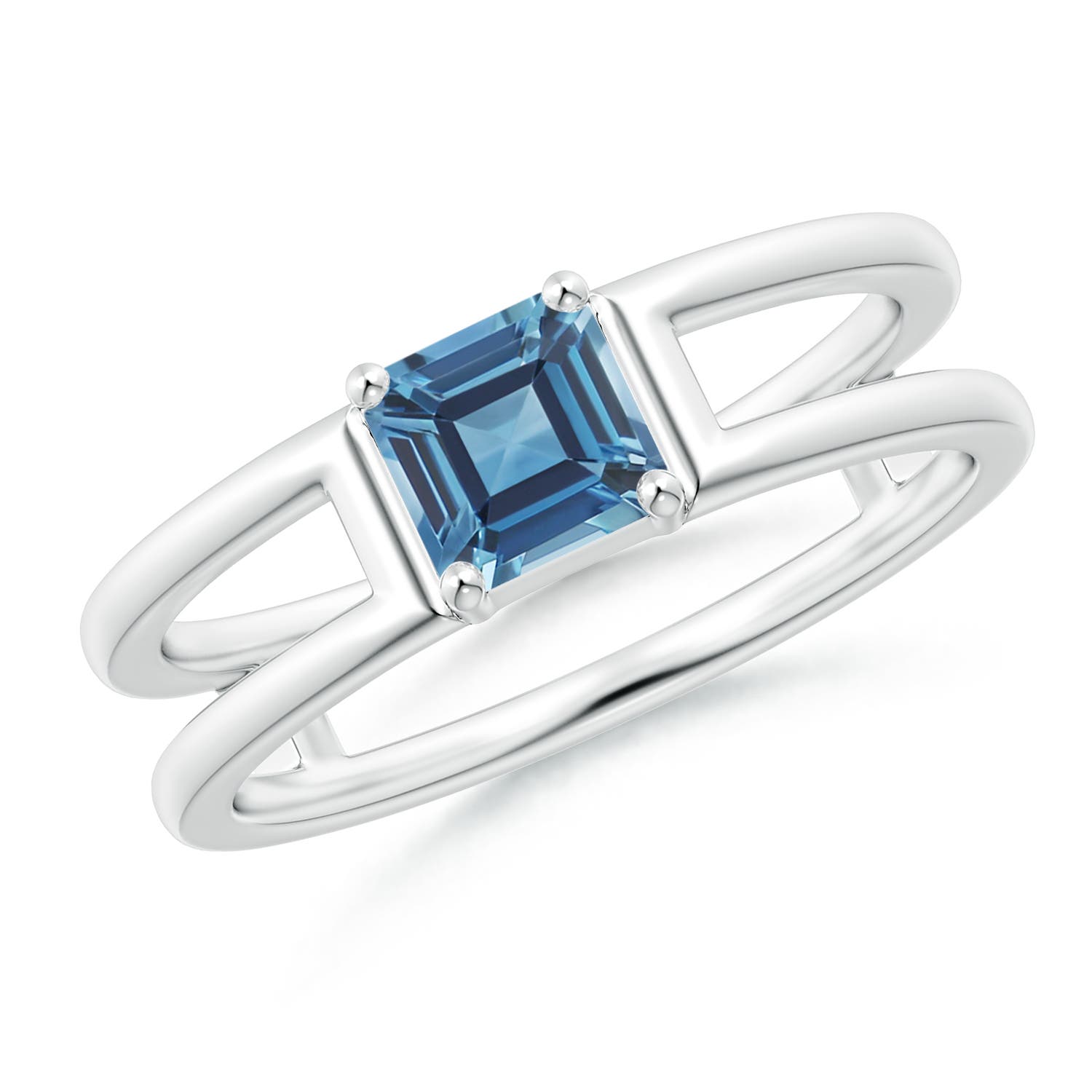 A - London Blue Topaz / 0.8 CT / 14 KT White Gold