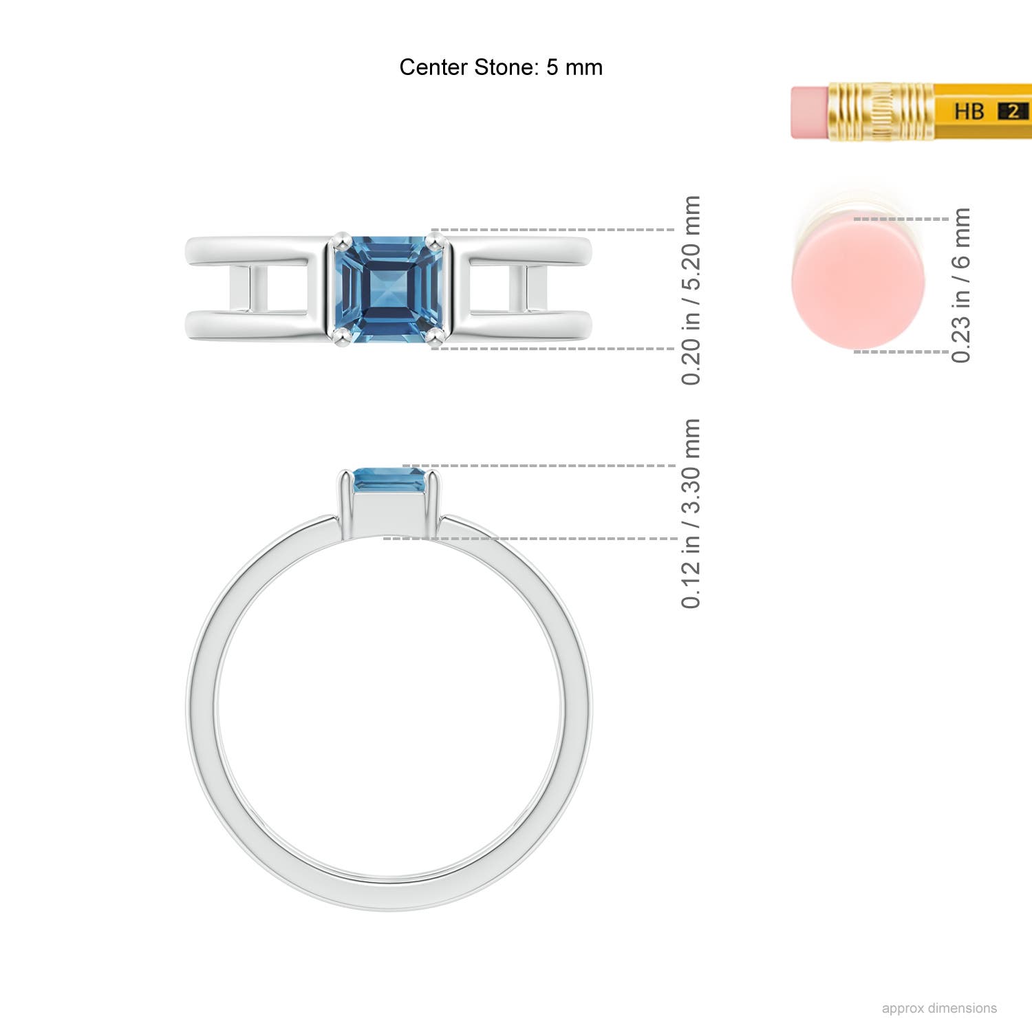 A - London Blue Topaz / 0.8 CT / 14 KT White Gold