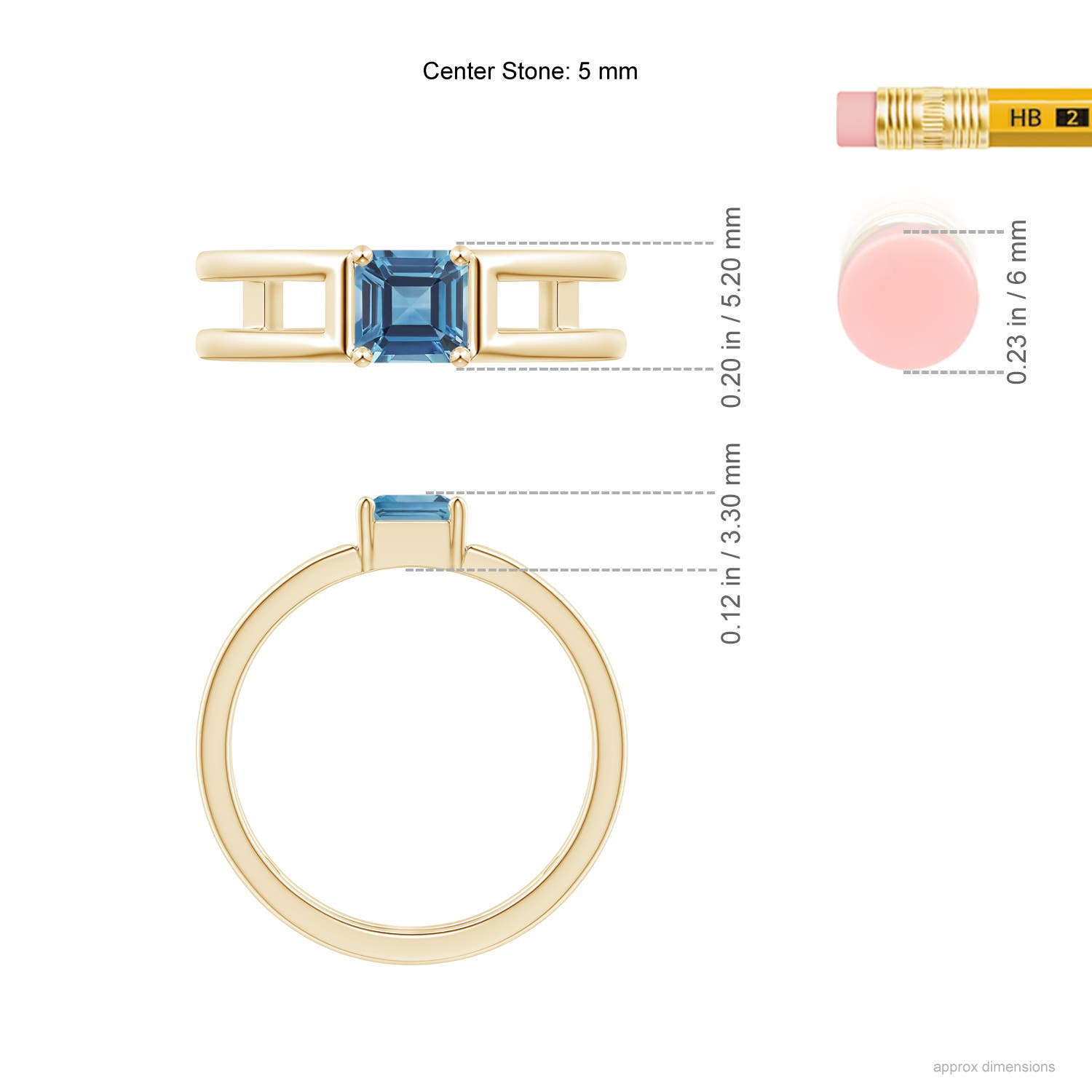 A - London Blue Topaz / 0.8 CT / 14 KT Yellow Gold