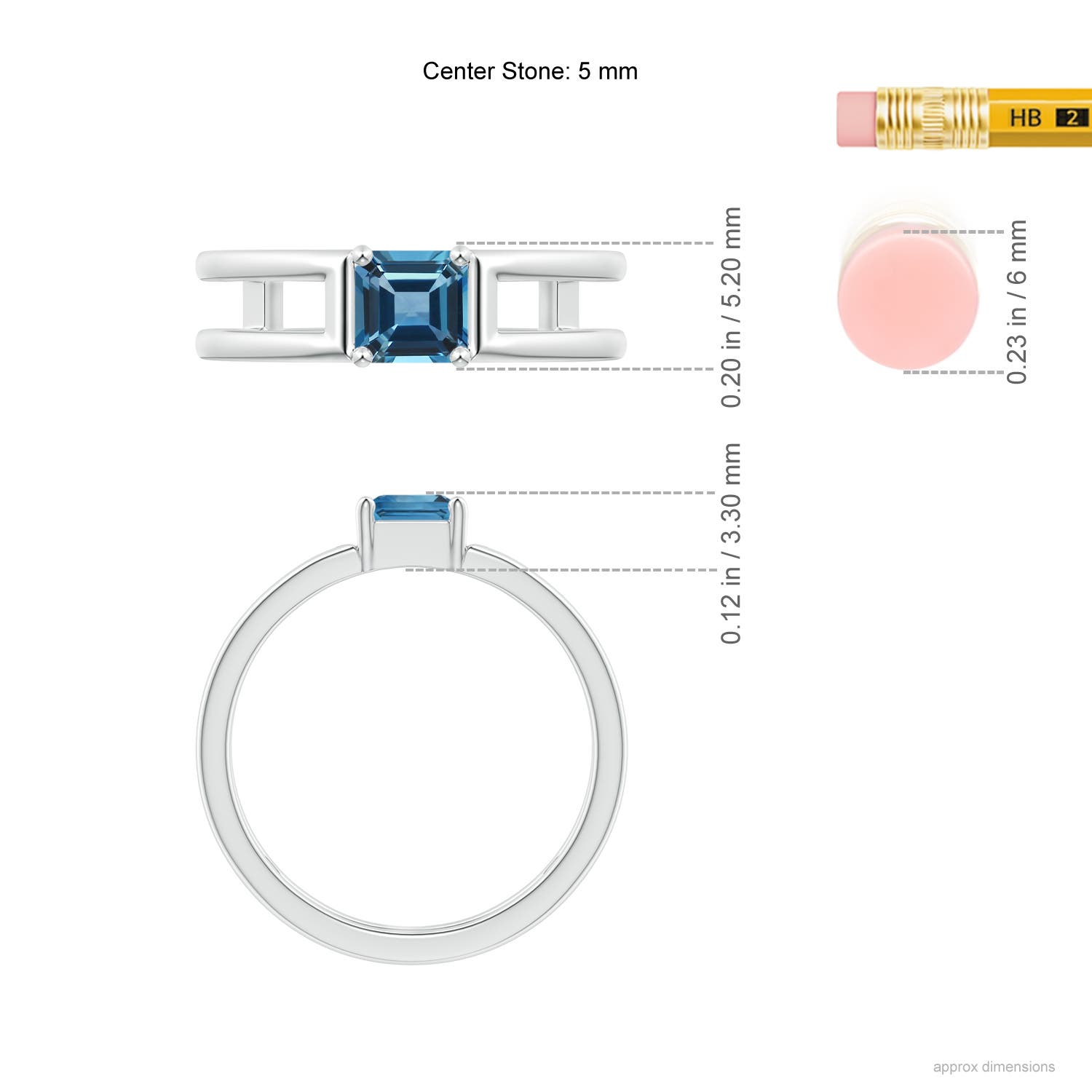 AA - London Blue Topaz / 0.8 CT / 14 KT White Gold