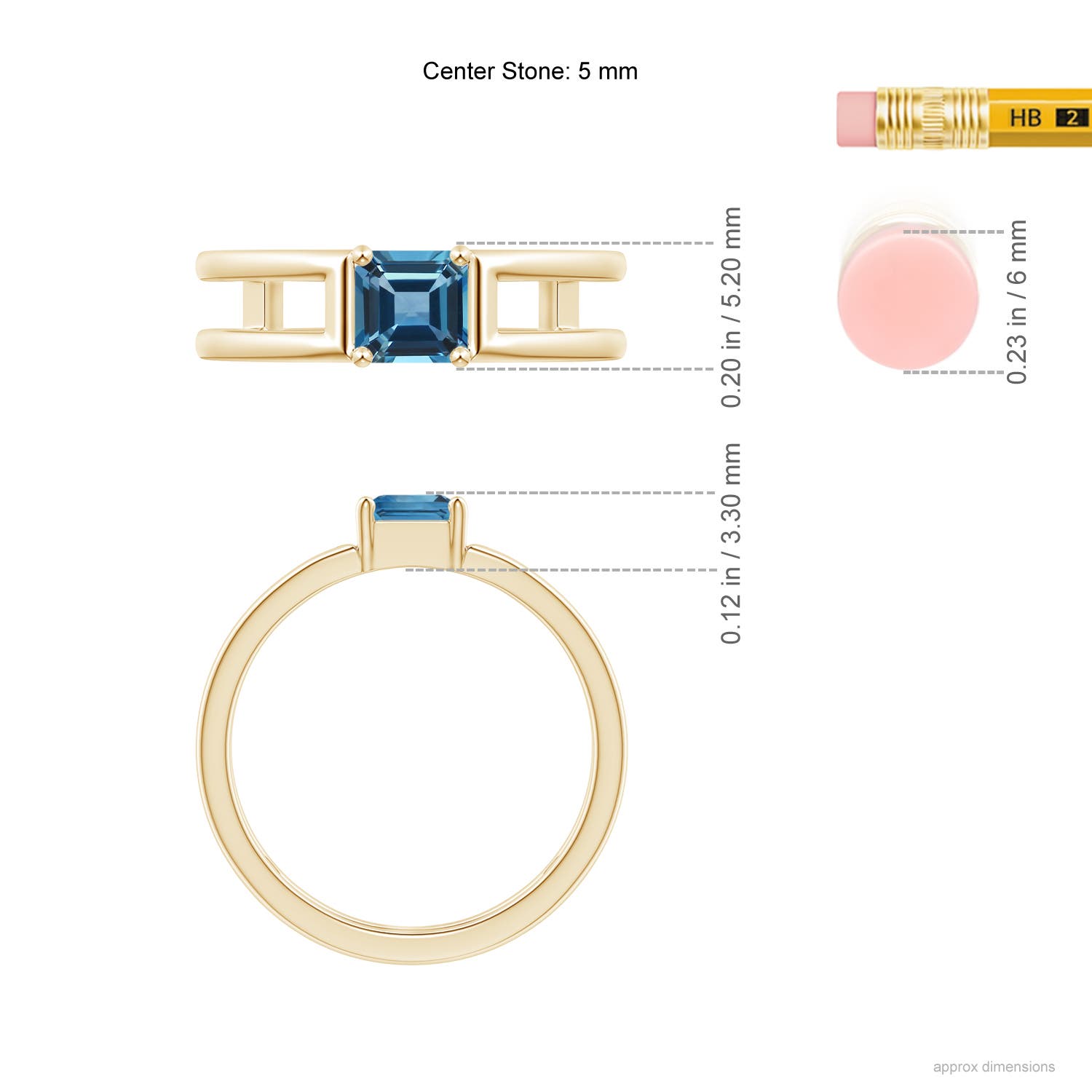 AA - London Blue Topaz / 0.8 CT / 14 KT Yellow Gold