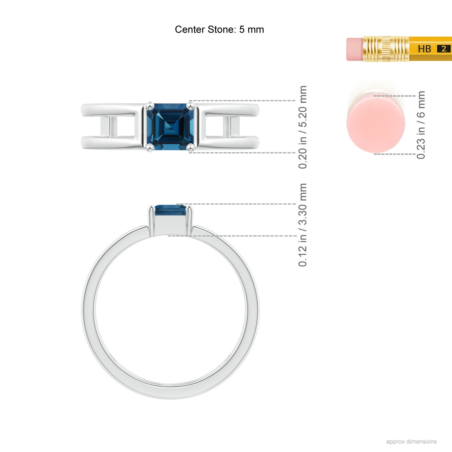 AAA - London Blue Topaz / 0.8 CT / 14 KT White Gold