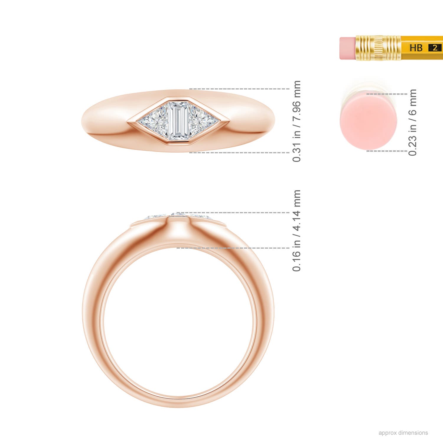 G, VS2 / 0.53 CT / 14 KT Rose Gold