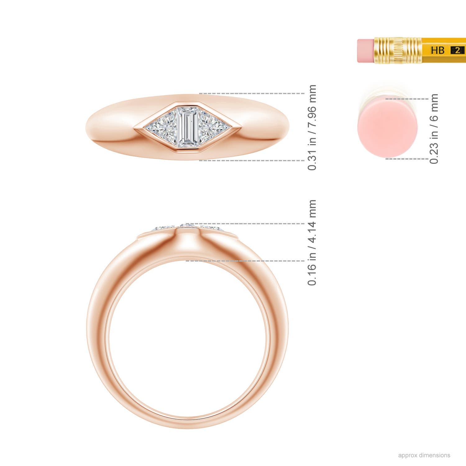 H, SI2 / 0.53 CT / 14 KT Rose Gold