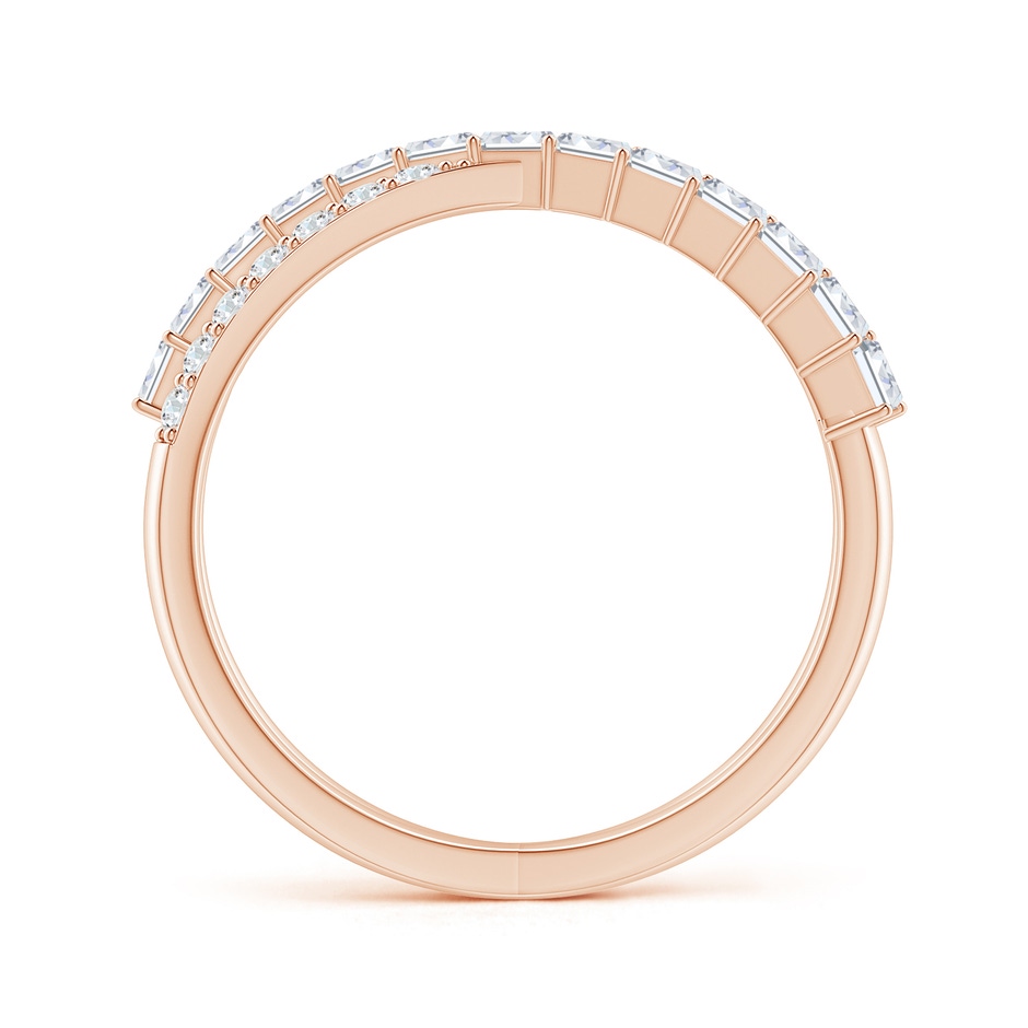 2x1.5mm GVS2 Baguette & Round Diamond Crossover Ring in Rose Gold side-1