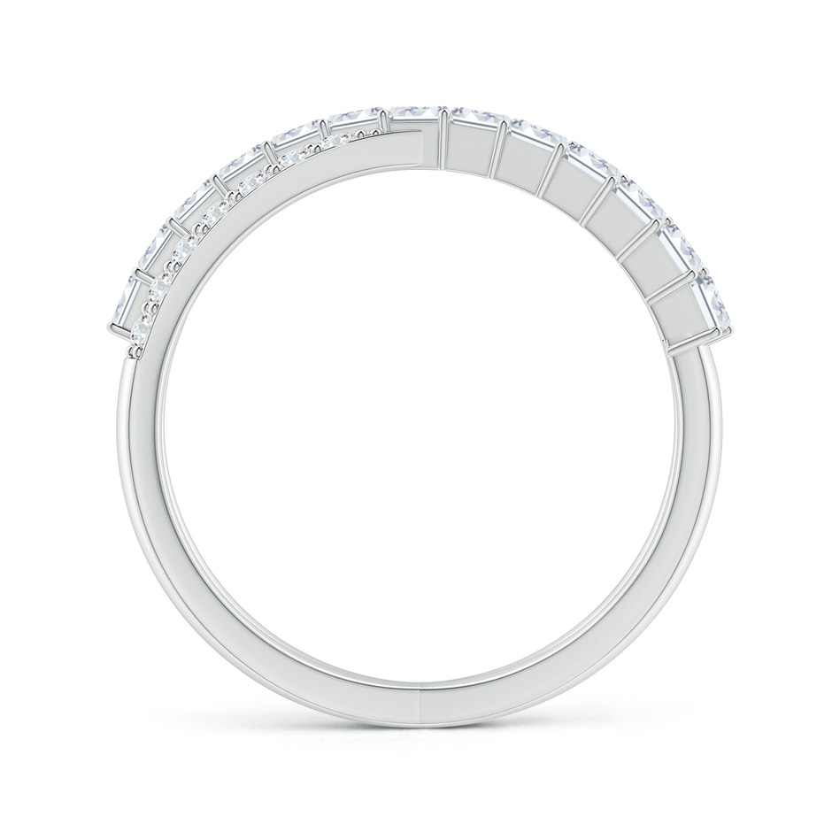 2x1.5mm GVS2 Baguette & Round Diamond Crossover Ring in White Gold side-1