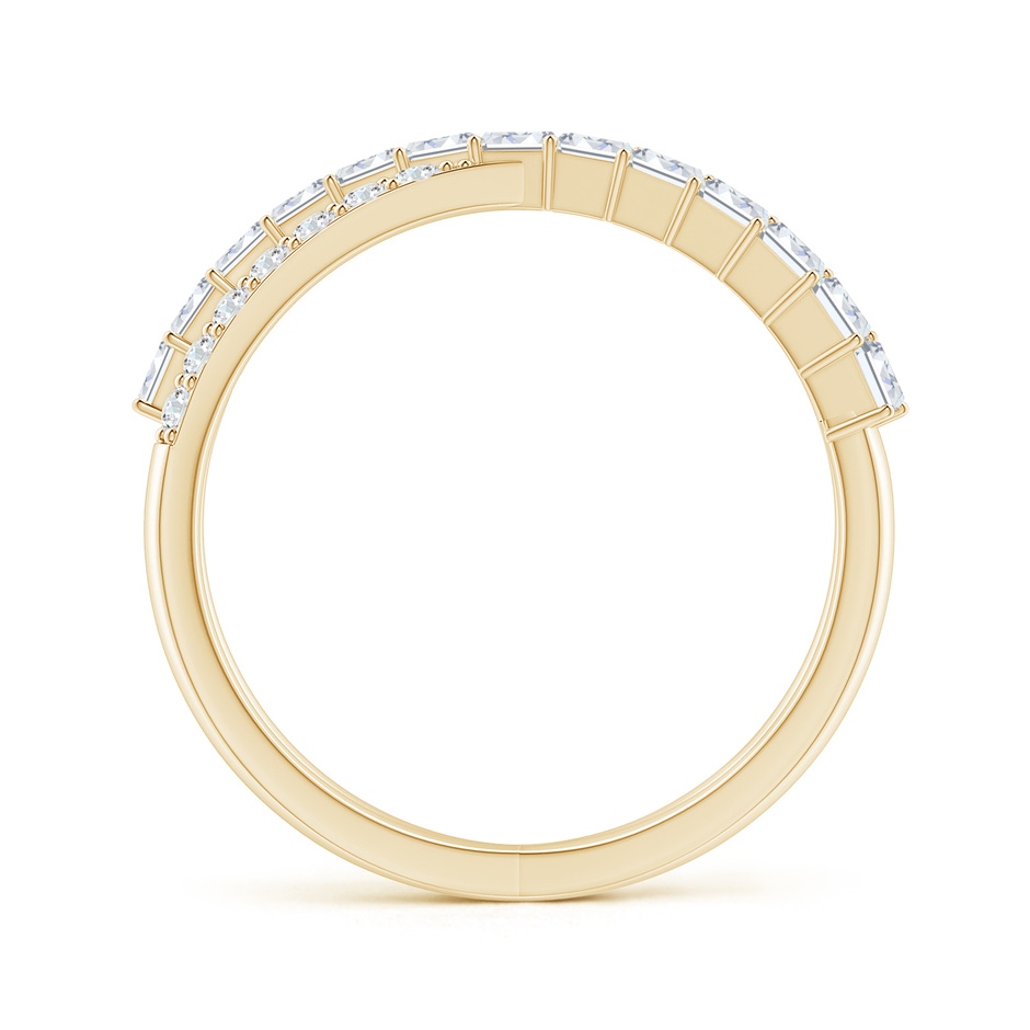 2x1.5mm GVS2 Baguette & Round Diamond Crossover Ring in Yellow Gold side-1
