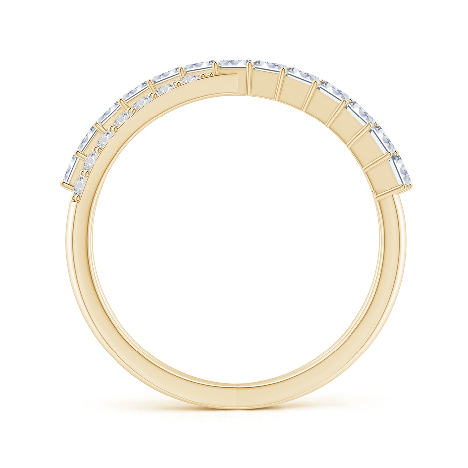 2x1.5mm HSI2 Baguette & Round Diamond Crossover Ring in Yellow Gold side-1