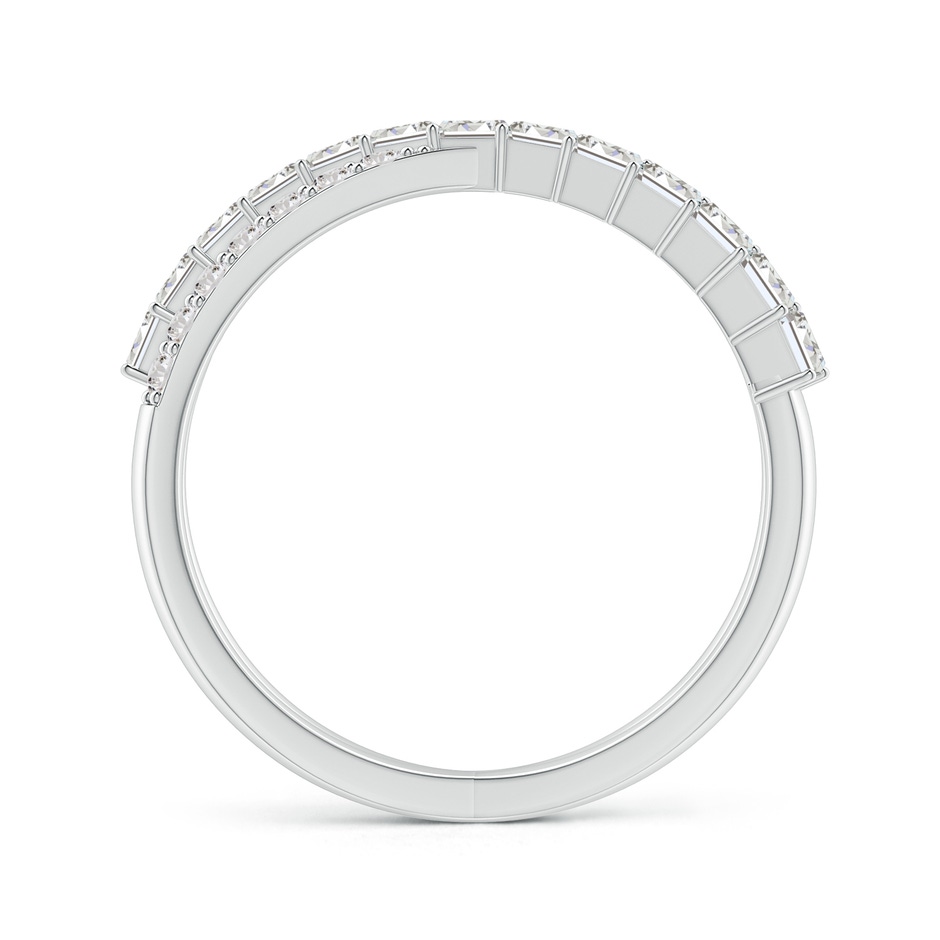 2x1.5mm IJI1I2 Baguette & Round Diamond Crossover Ring in White Gold side-1