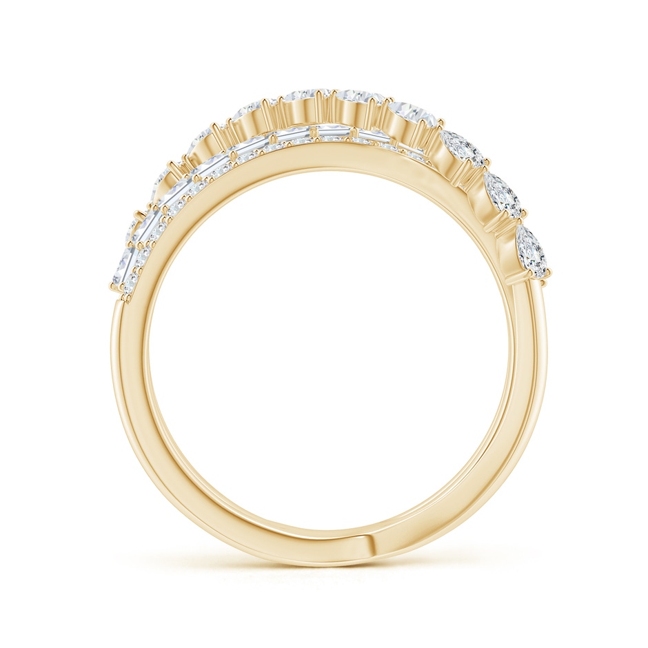 3x2mm GVS2 Multi-Shape Diamond Crossover Ring in Yellow Gold side-1