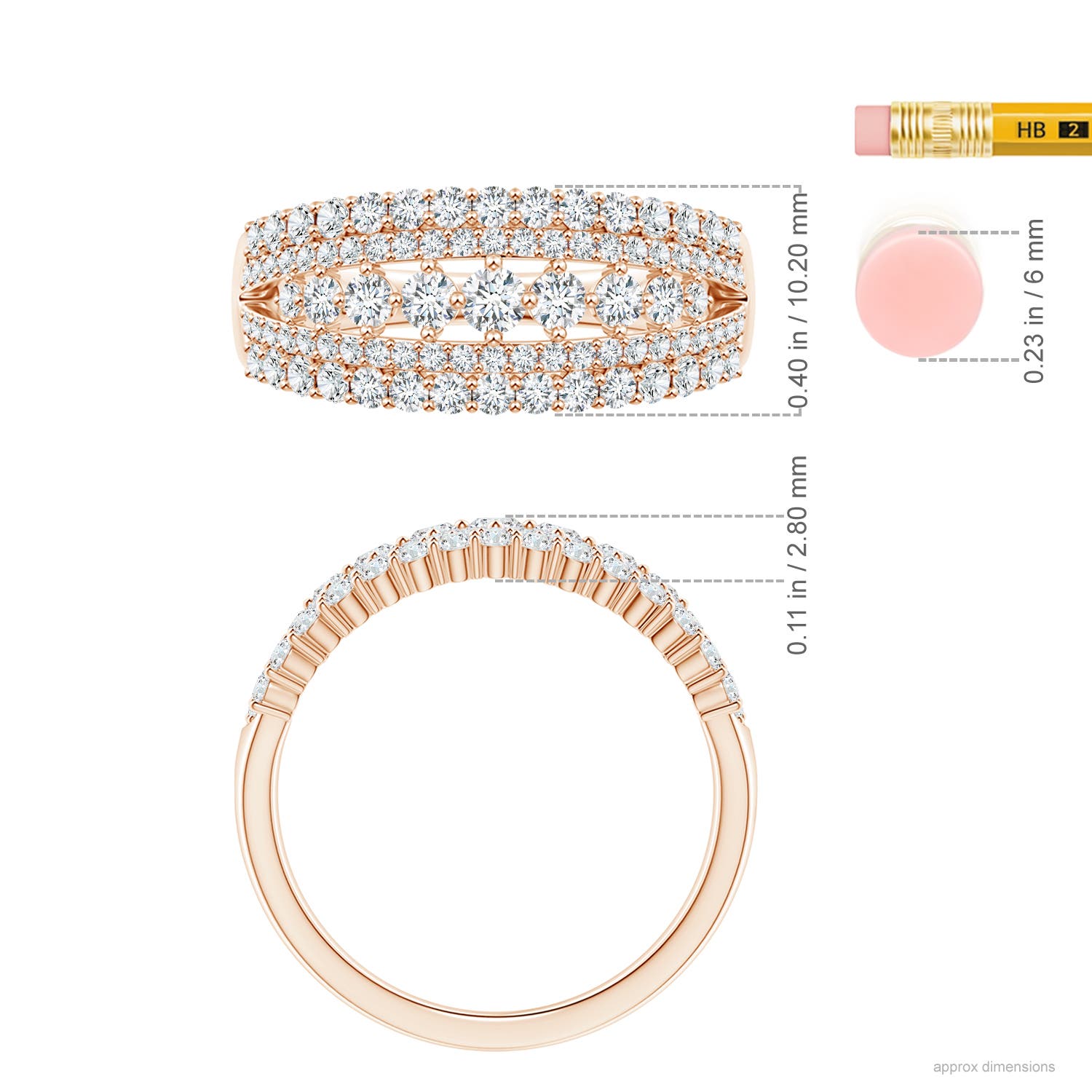 F-G, VS / 1.14 CT / 14 KT Rose Gold