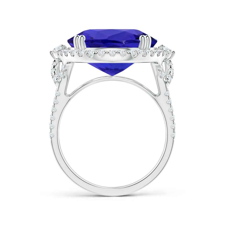 17.67x14.95x9.87mm AAAA GIA Certified Oval Tanzanite Halo Split Shank Ring in P950 Platinum side-1