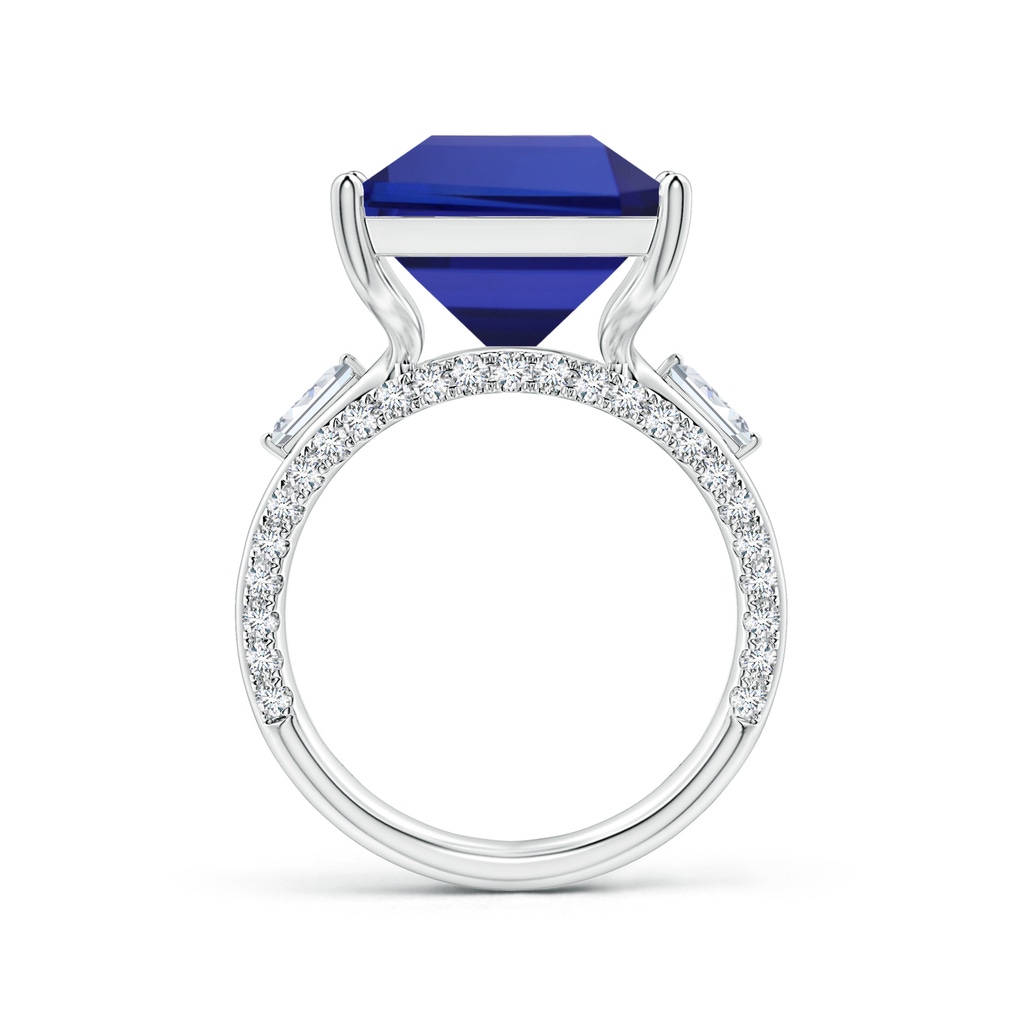 21.98x12.28x8.56mm AAAA GIA Certified Rectangular Tanzanite Split Shank Ring with Diamonds in P950 Platinum - side 199