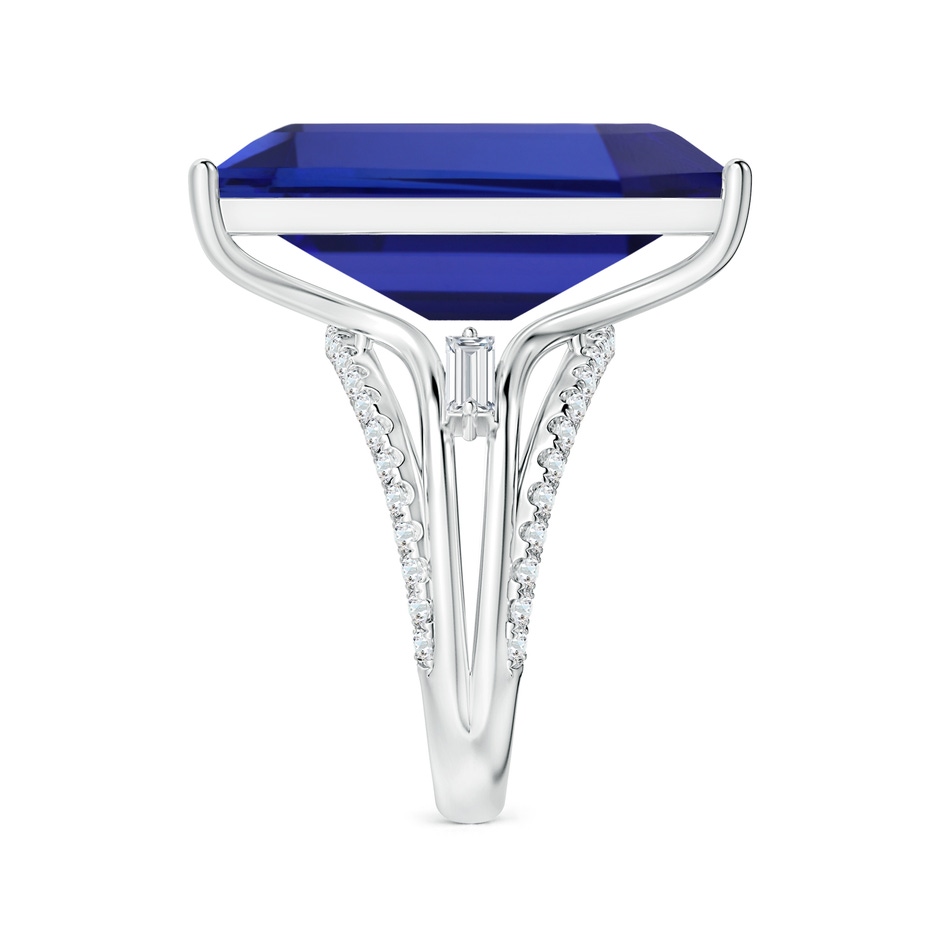 21.98x12.28x8.56mm AAAA GIA Certified Rectangular Tanzanite Split Shank Ring with Diamonds in P950 Platinum side 399