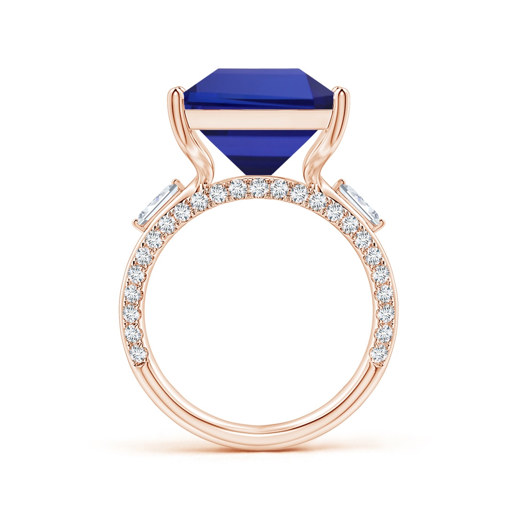 21.98x12.28x8.56mm AAAA GIA Certified Rectangular Tanzanite Split Shank Ring with Diamonds in Rose Gold - side 199