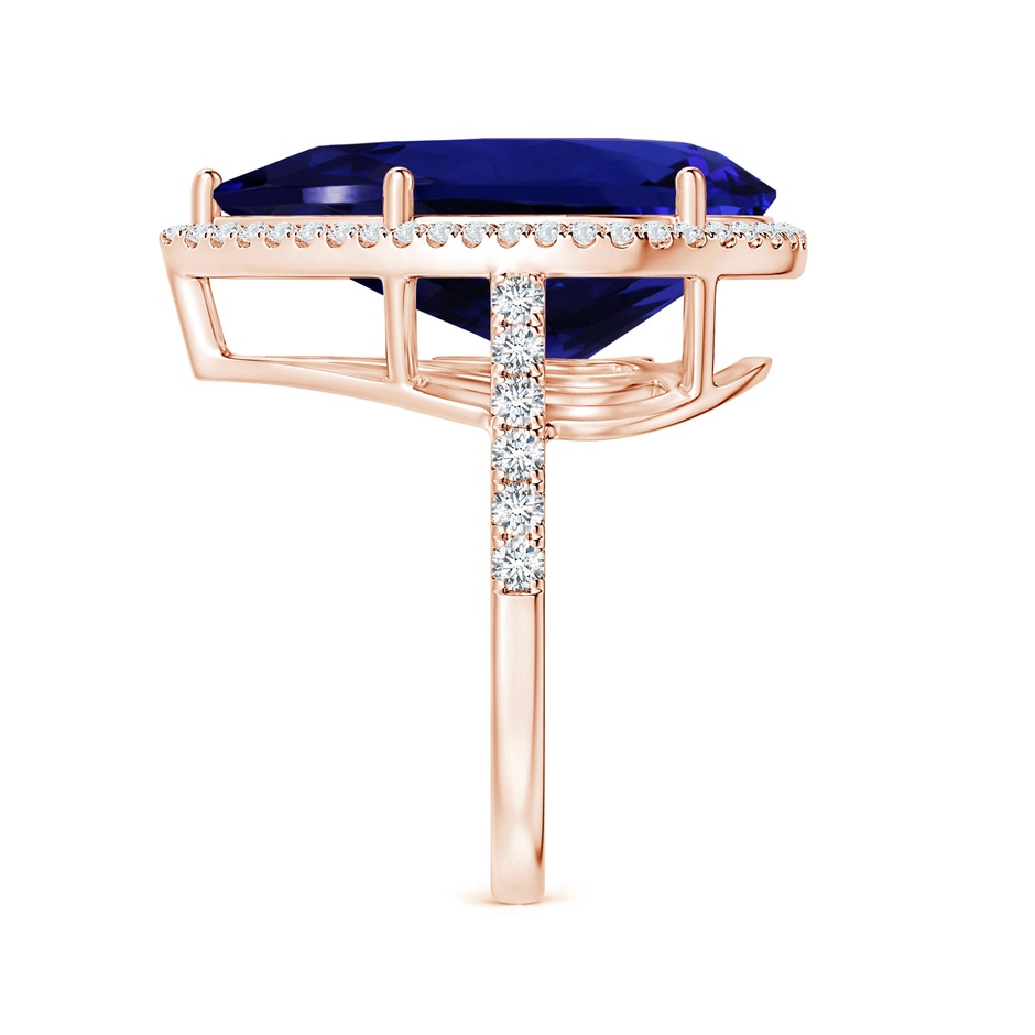 20.11x13.06x10.6mm AAAA GIA Certified Pear-Shaped Tanzanite Halo Ring in 18K Rose Gold side 399