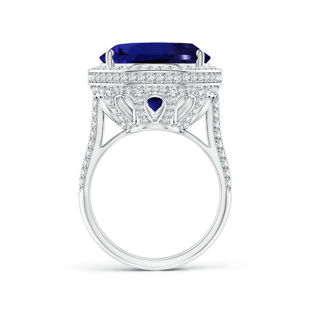 20.11x13.06x10.6mm AAAA GIA Certified Pear-Shaped Tanzanite Floral Basket Halo Ring in P950 Platinum - side 199