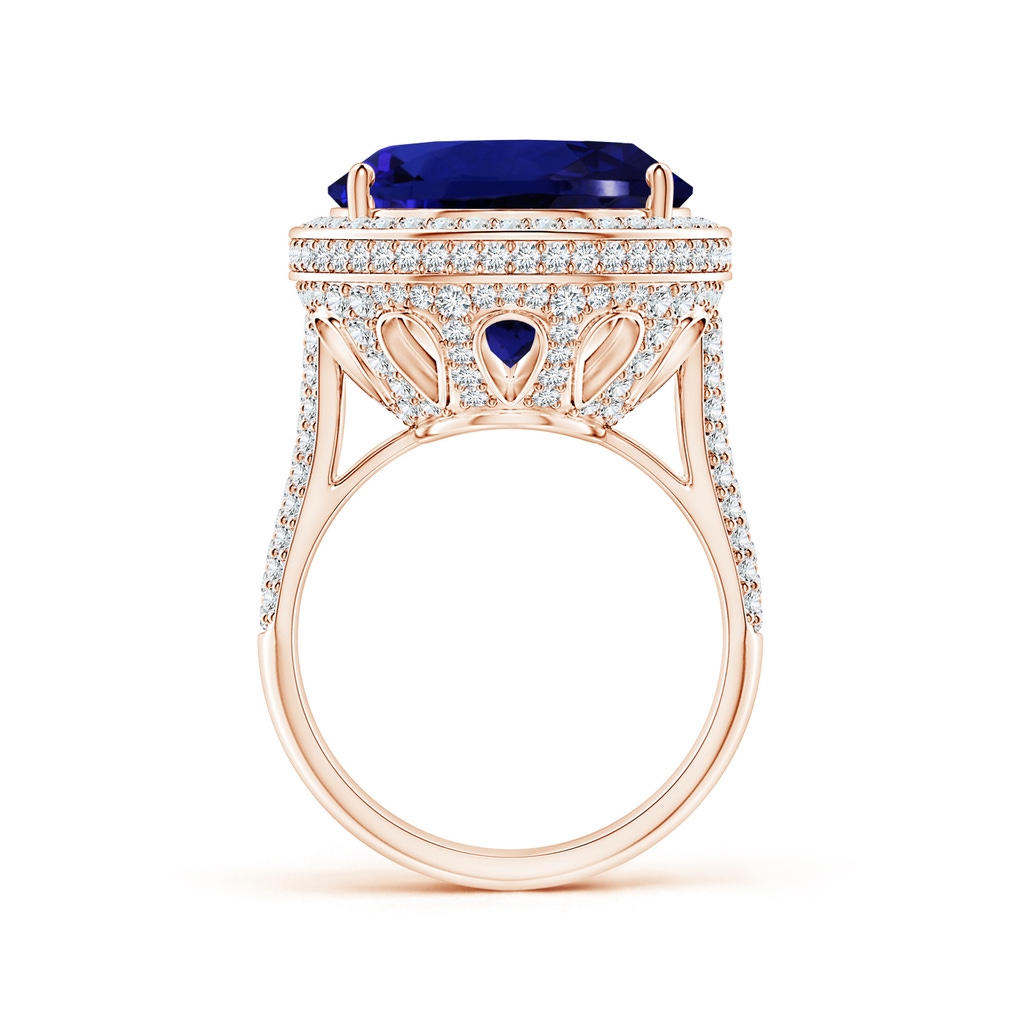 20.11x13.06x10.6mm AAAA GIA Certified Pear-Shaped Tanzanite Floral Basket Halo Ring in Rose Gold - side 199