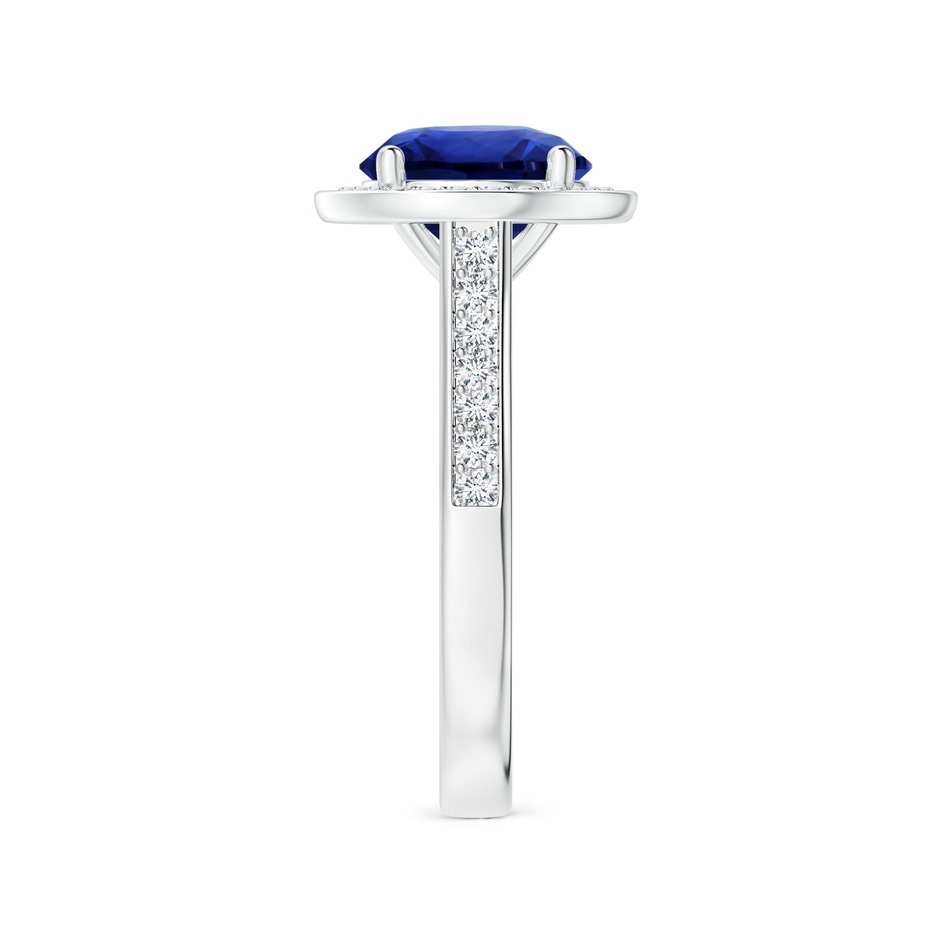 8.94-9.04x5.16mm AAAA Round GIA Certified Blue Sapphire Halo Ring with Diamonds in P950 Platinum side 399