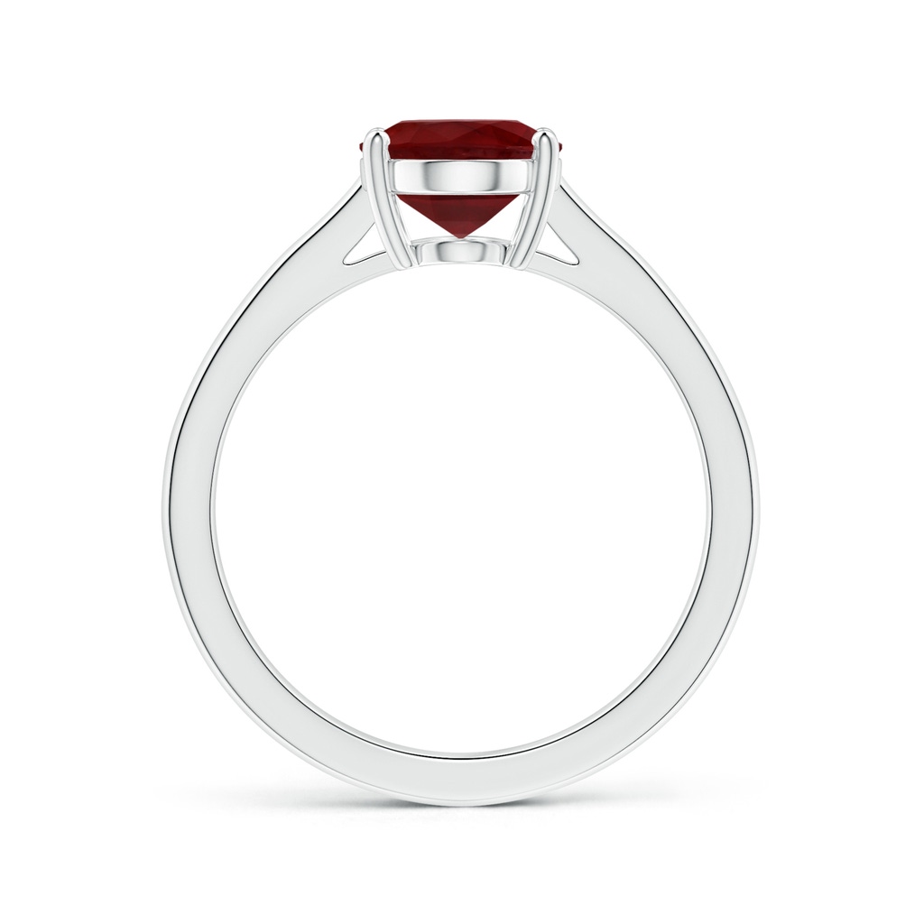 9.55x6.77x4.98mm AAA Prong-Set GIA Certified Solitaire Oval Ruby Ring with Reverse Tapered Shank in 18K White Gold - side 199