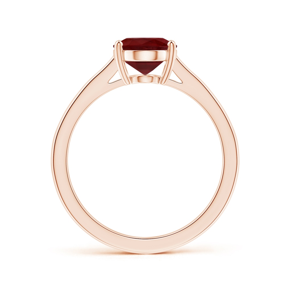 9.55x6.77x4.98mm AAA Prong-Set GIA Certified Solitaire Oval Ruby Ring with Reverse Tapered Shank in Rose Gold - side 199