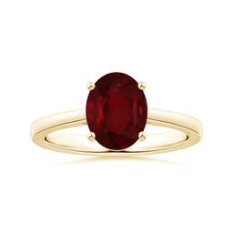 Solitaire Yellow Gold Ruby Rings