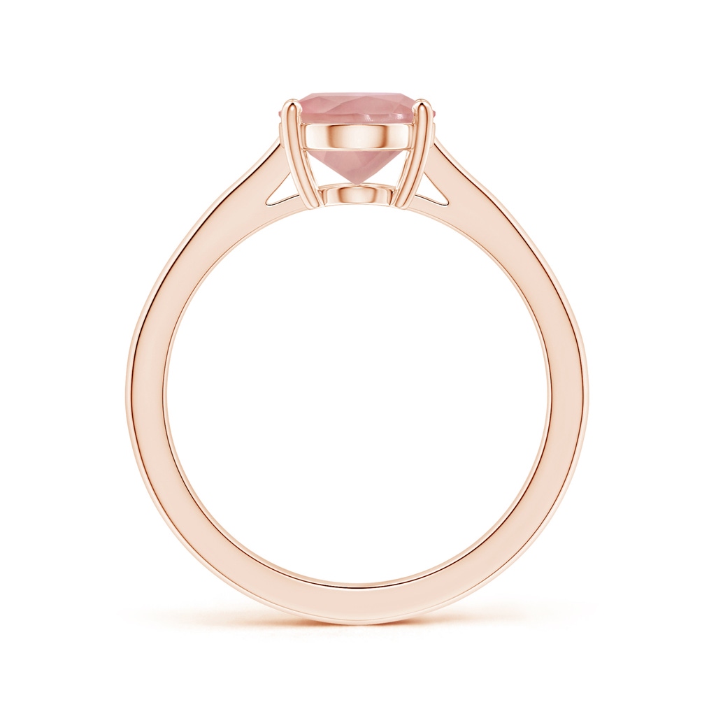 10.12x8.07x5.48mm AAAA Prong-Set GIA Certified Solitaire Oval Rose Quartz Reverse Tapered Shank Ring in Rose Gold - side 199