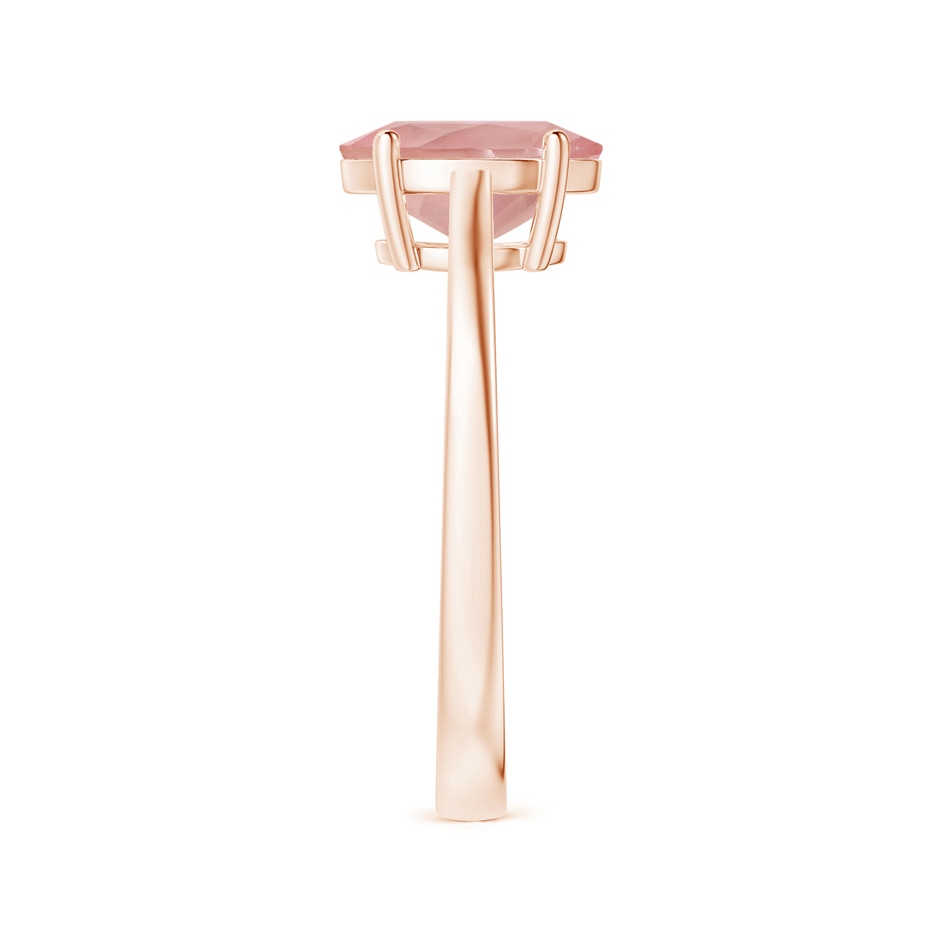 10.12x8.07x5.48mm AAAA Prong-Set GIA Certified Solitaire Oval Rose Quartz Reverse Tapered Shank Ring in Rose Gold side 399