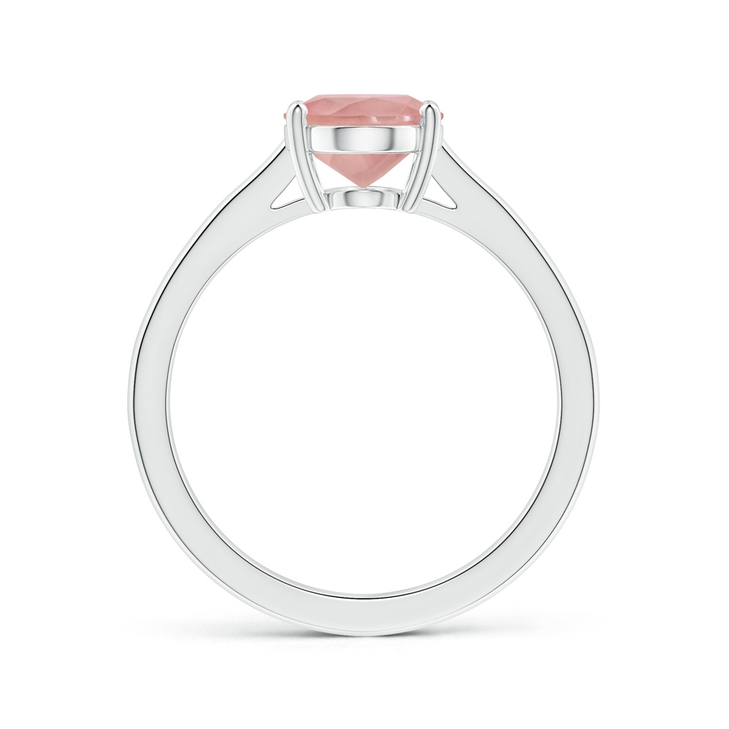 10.12x8.07x5.48mm AAAA Prong-Set GIA Certified Solitaire Oval Rose Quartz Reverse Tapered Shank Ring in White Gold - side 199