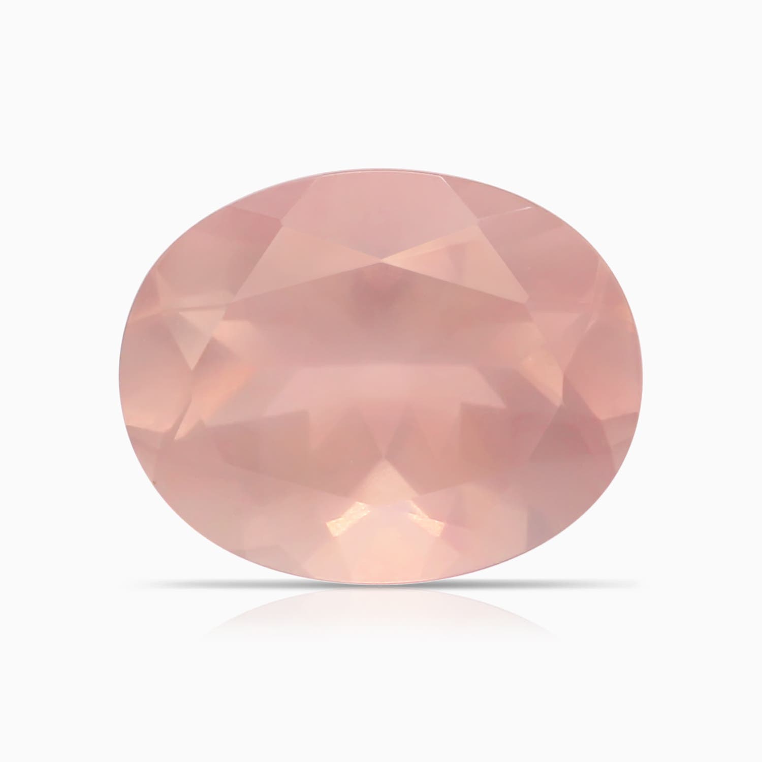 10.12x8.07x5.48mm AAAA Prong-Set GIA Certified Solitaire Oval Rose Quartz Reverse Tapered Shank Ring in White Gold - stone