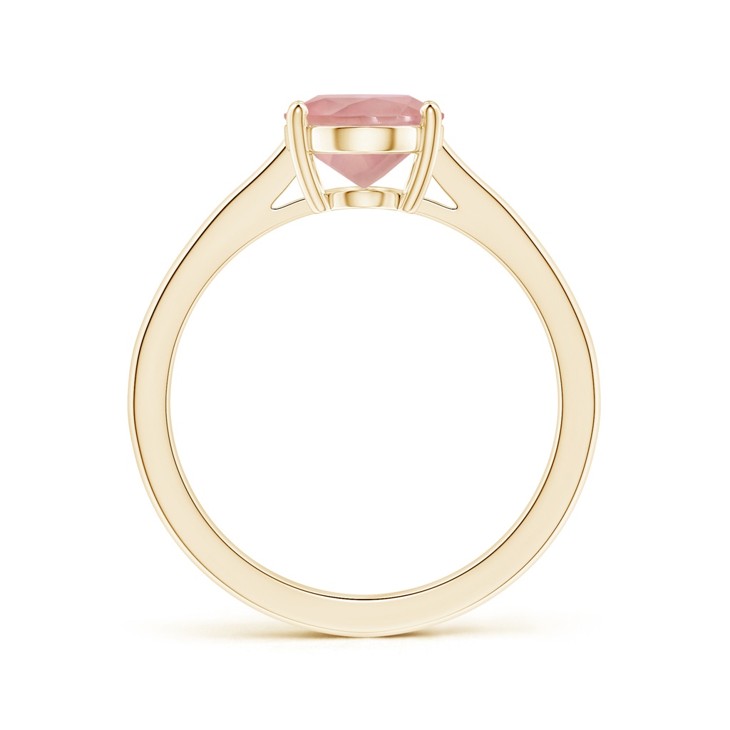 10.12x8.07x5.48mm AAAA Prong-Set GIA Certified Solitaire Oval Rose Quartz Reverse Tapered Shank Ring in Yellow Gold - side 199