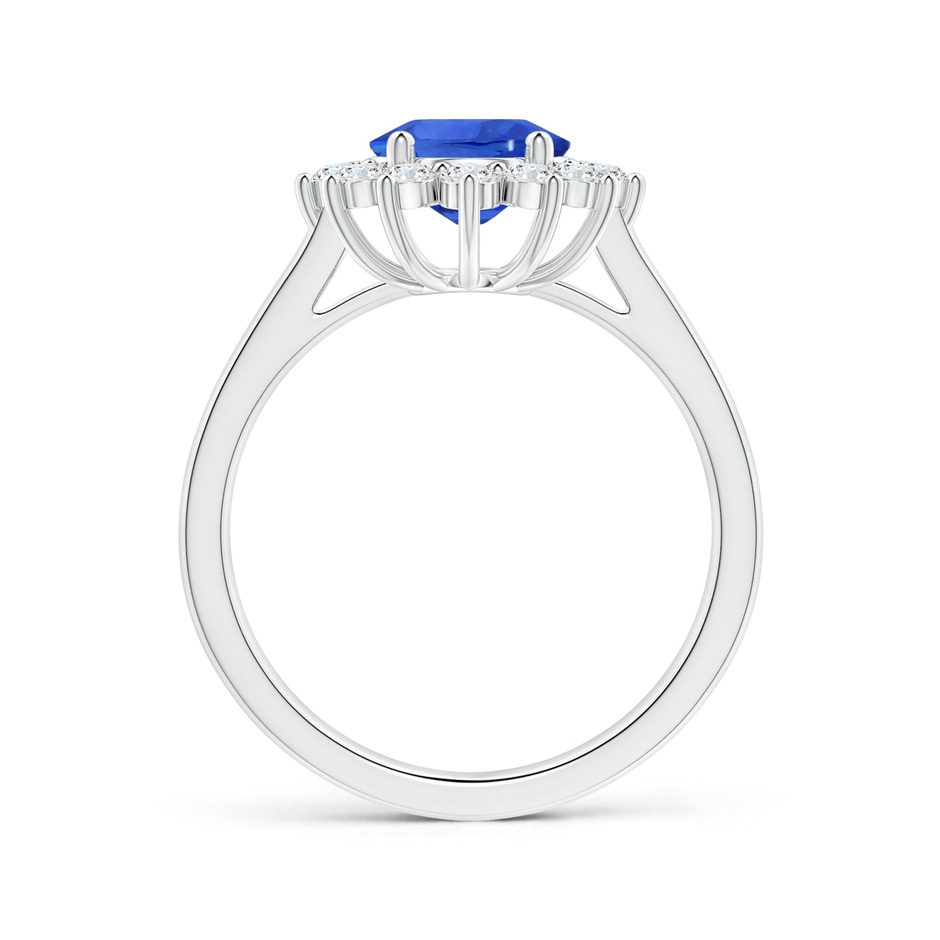 10.04x7.99x5.05mm AAAA GIA Certified Princess Diana Inspired Oval Sapphire Reverse Tapered Shank Ring with Halo in P950 Platinum side 199