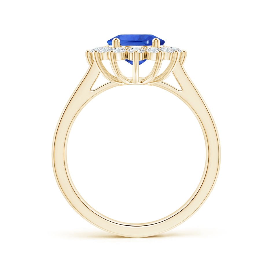 10.04x7.99x5.05mm AAAA GIA Certified Princess Diana Inspired Oval Sapphire Reverse Tapered Shank Ring with Halo in Yellow Gold side 199