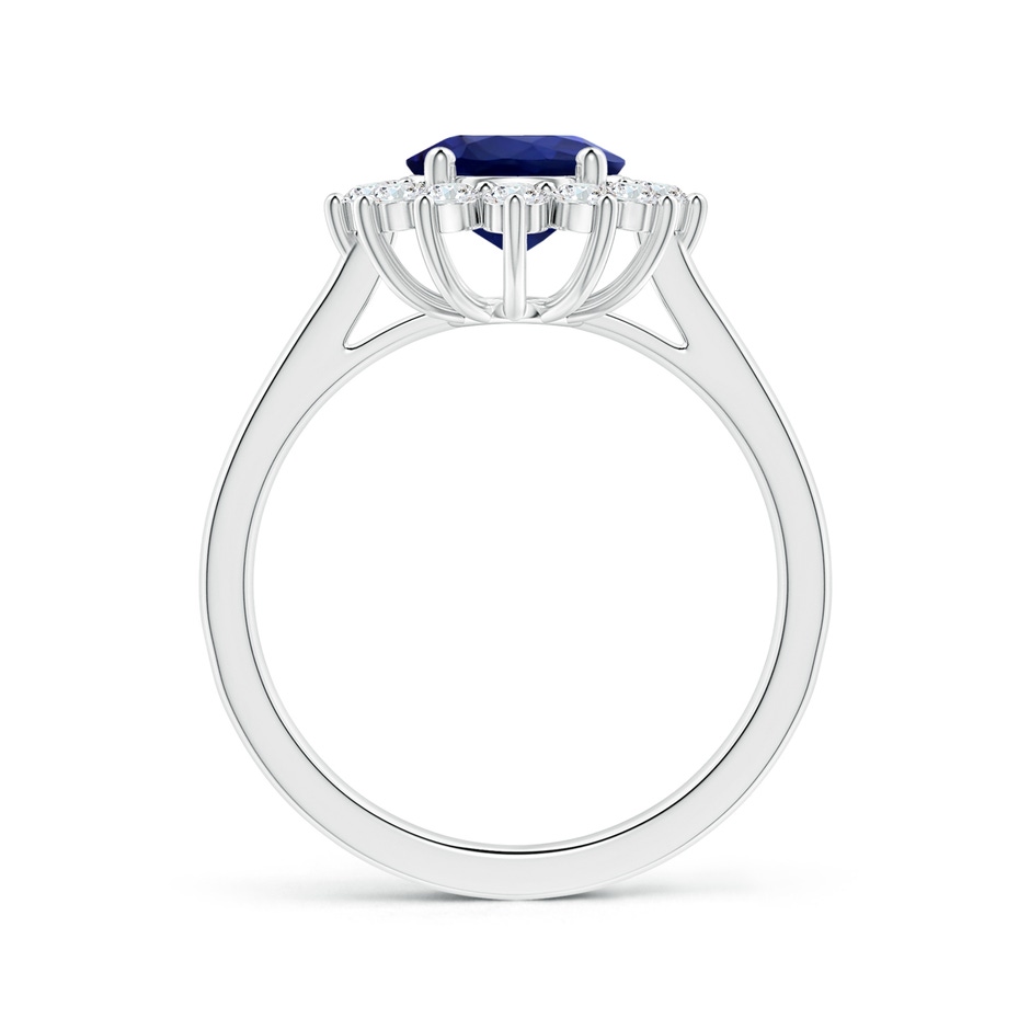 9.62x7.60x4.51mm AAA GIA Certified Princess Diana Inspired Oval Blue Sapphire Ring with Diamond Halo in P950 Platinum side 199