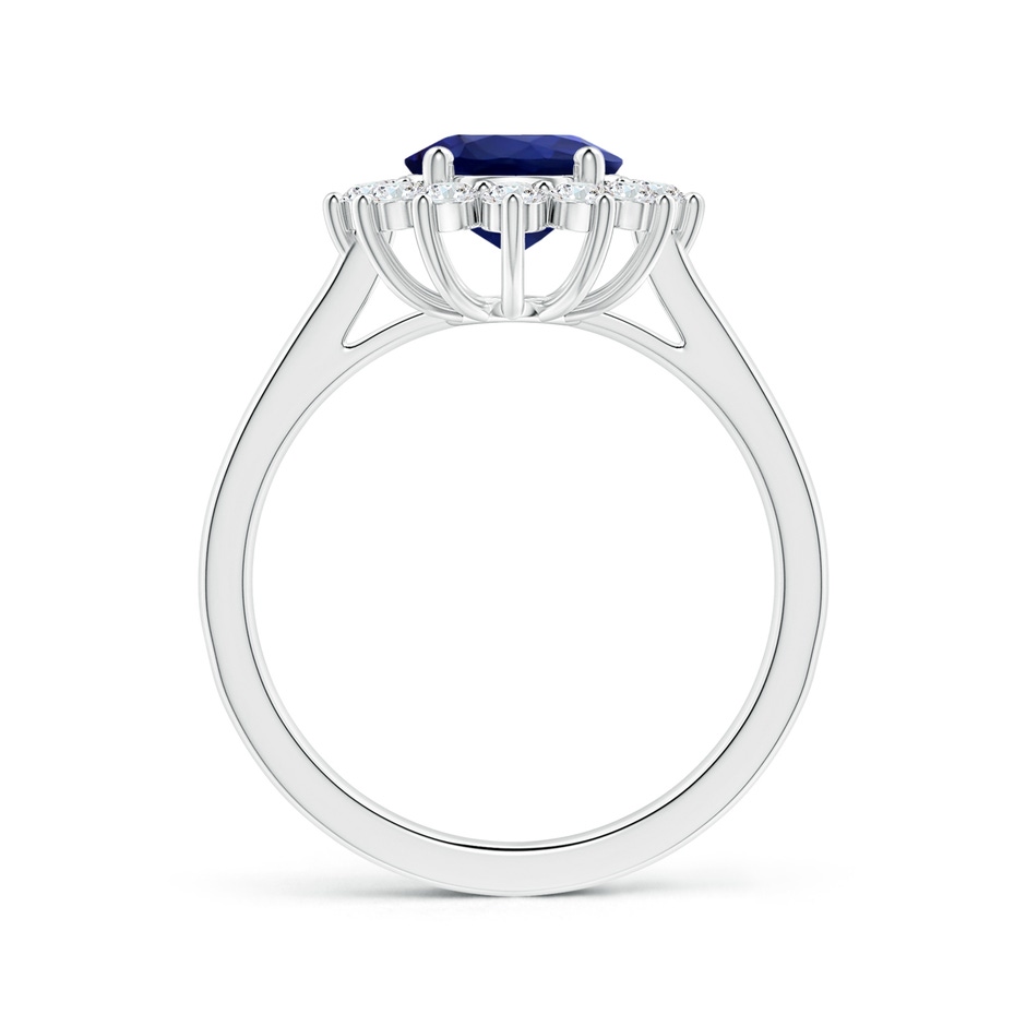 9.62x7.60x4.51mm AAA GIA Certified Princess Diana Inspired Oval Blue Sapphire Ring with Diamond Halo in White Gold side 199