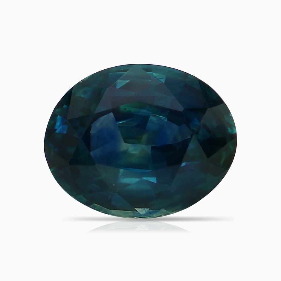8.92x7.07x6.66mm AAA GIA Certified Tilted Solitaire Oval Teal Sapphire Split Bypass Ring in Rose Gold stone