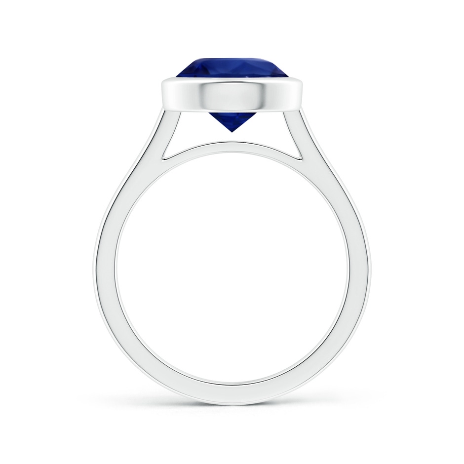 8.74x8.67x6.60mm AAA Bezel-Set GIA Certified Round Blue Sapphire Solitaire Ring  in P950 Platinum side-1