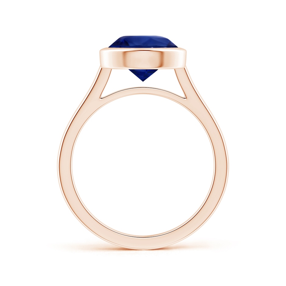 8.74x8.67x6.60mm AAA Bezel-Set GIA Certified Round Blue Sapphire Solitaire Ring  in Rose Gold side-1